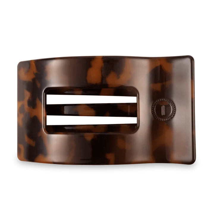 Large Flat Rectangle Hair Clip - Tortoise
