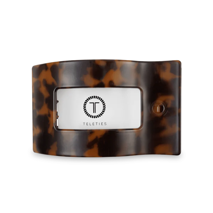 Medium Flat Rectangle Hair Clip - Tortoise