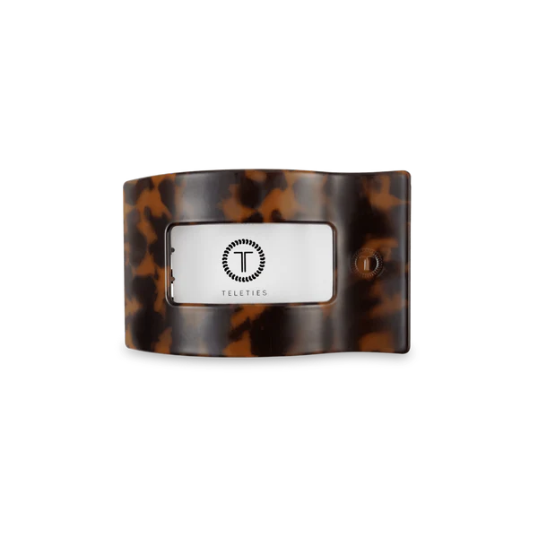 Teleties |Small Flat Rectangle Hair Clip - Tortoise