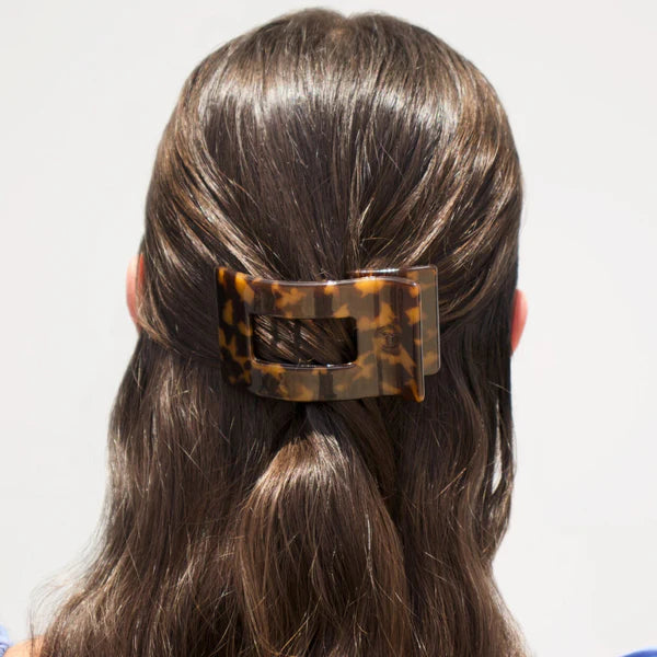 Teleties |Small Flat Rectangle Hair Clip - Tortoise