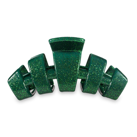 Classic Teleties Medium Hair Clip - Green Glitter