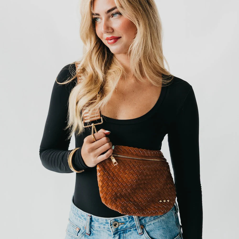 Pretty Simple | Westlyn Woven Bum Bag - Brown