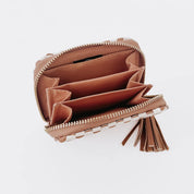 Wynona Woven Wallet Wholesale - Checkered Brown