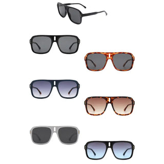 Retro Aviator Style Flat Top Fashion Square Sunglasses