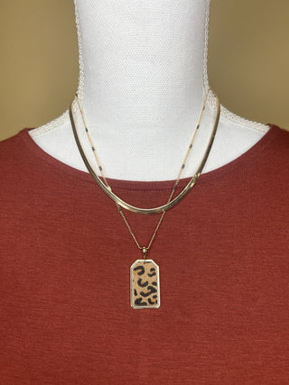 Spotted Charm Snake Chain Layer Necklace