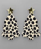 Leopard Christmas Tree Earrings