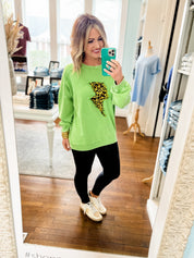 Leopard Lightning Bolt Pullover