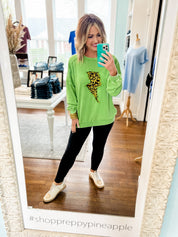 Leopard Lightning Bolt Pullover