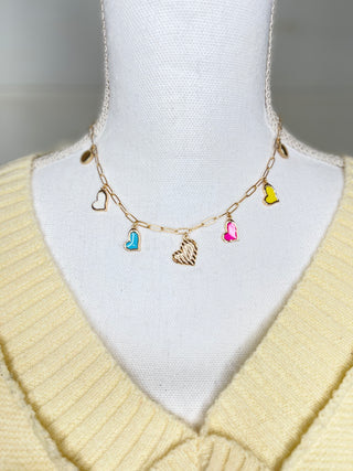 Heart Multi Charm Necklace