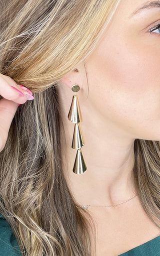 Round Curved Link Drop Earrings