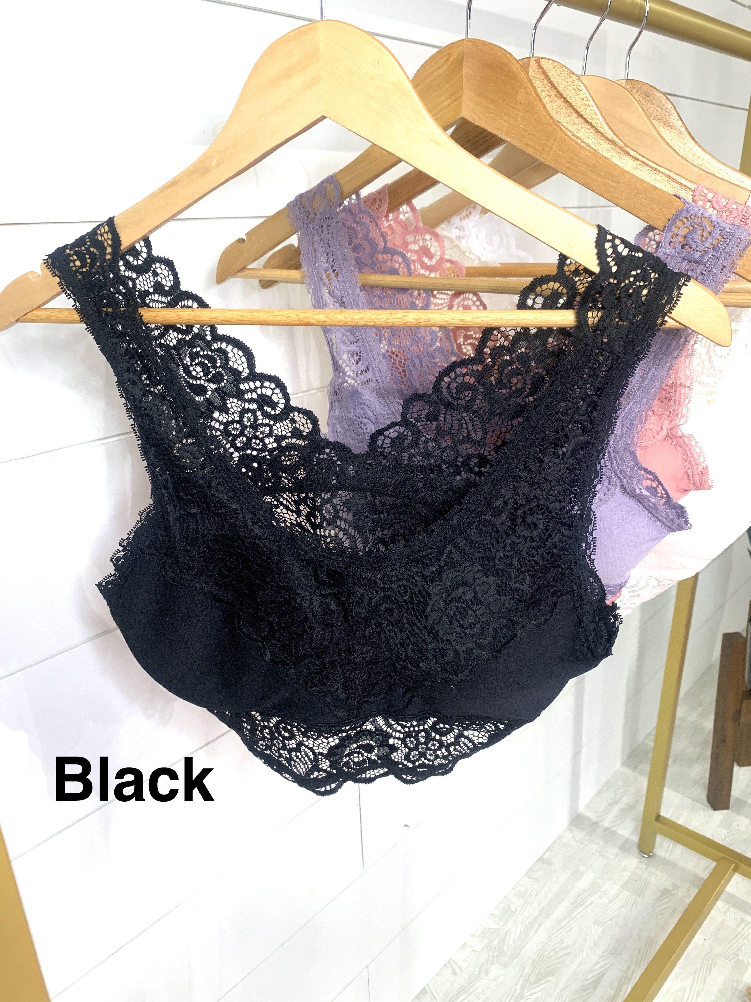 Seamless V-Back Lace Bralette