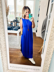 Solid Crush Sleeveless Maxi Dress