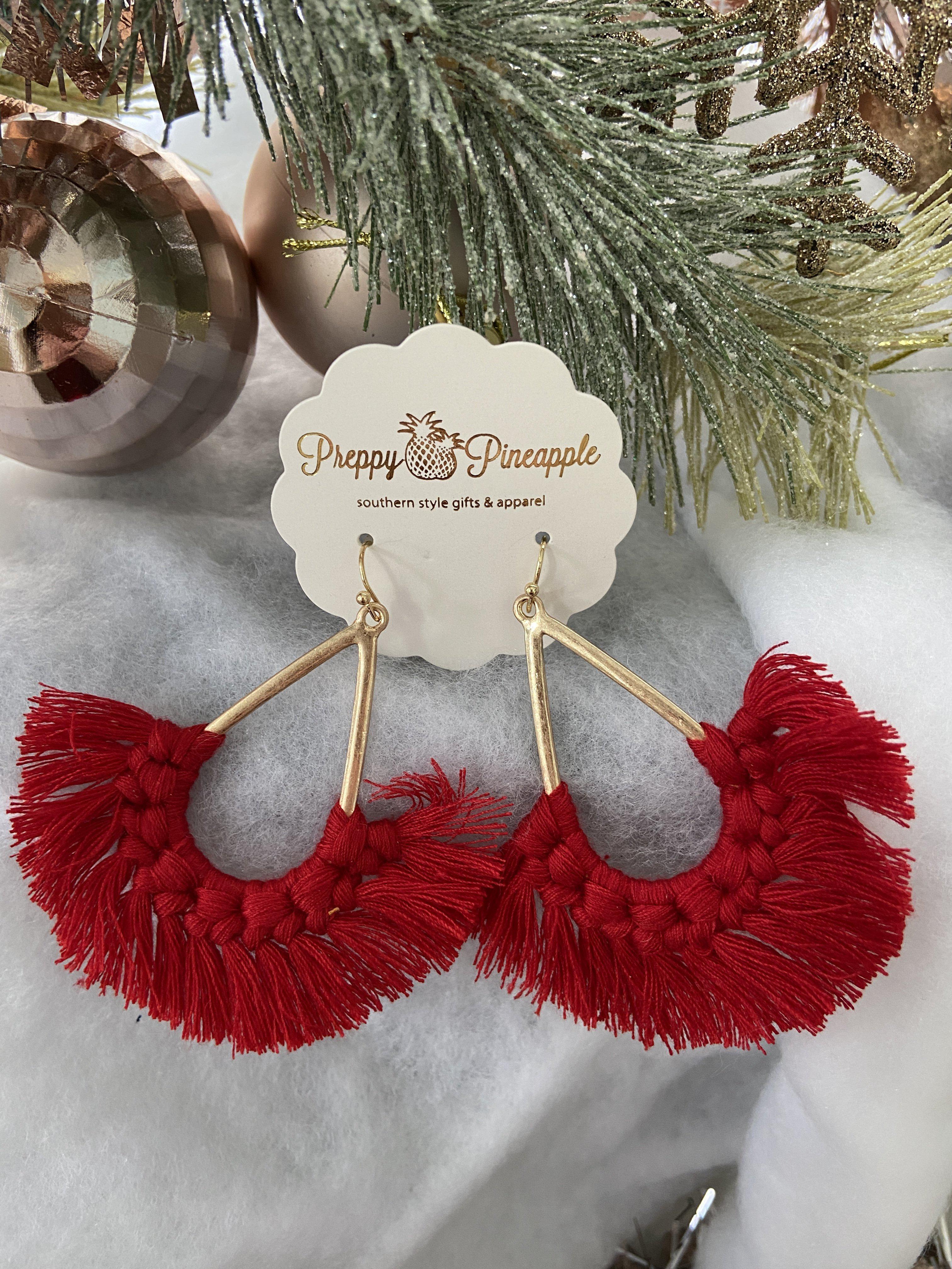 Golden Stella | Teardrop Tassel Earrings | - Preppy Pineapple Boutique