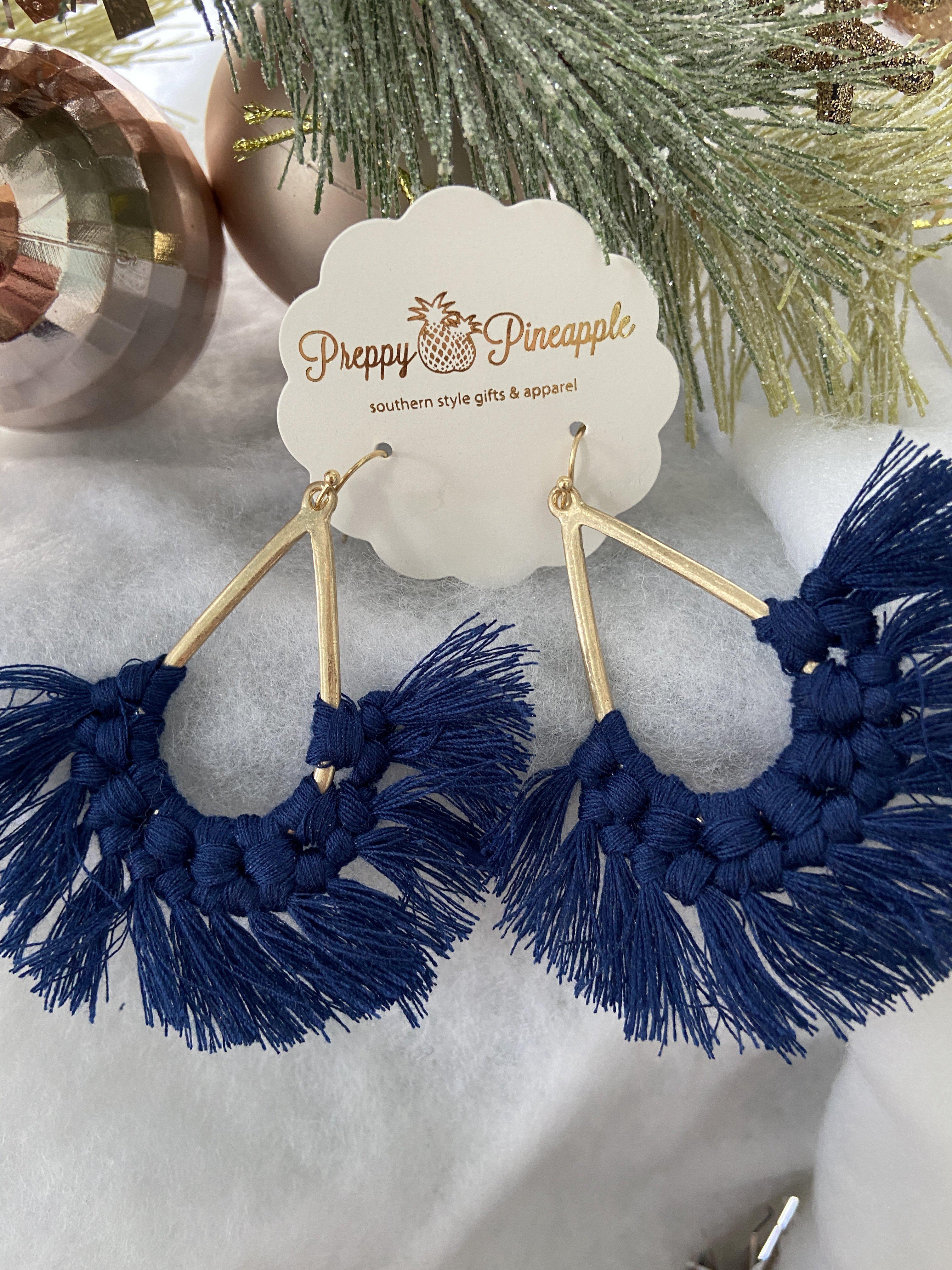 Golden Stella | Teardrop Tassel Earrings | - Preppy Pineapple Boutique