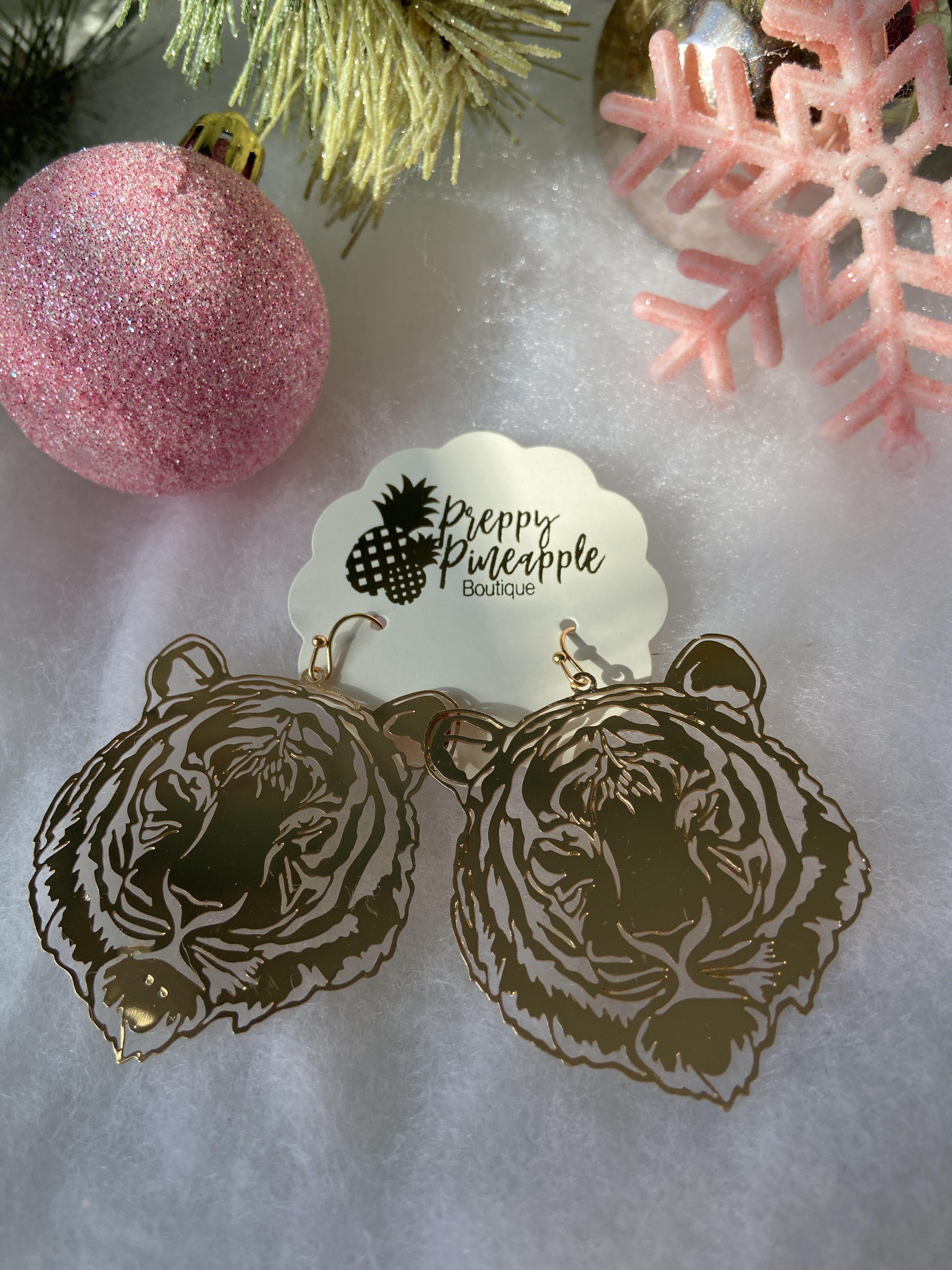 Golden Stella | Tiger Filigree Earrings | - Preppy Pineapple Boutique